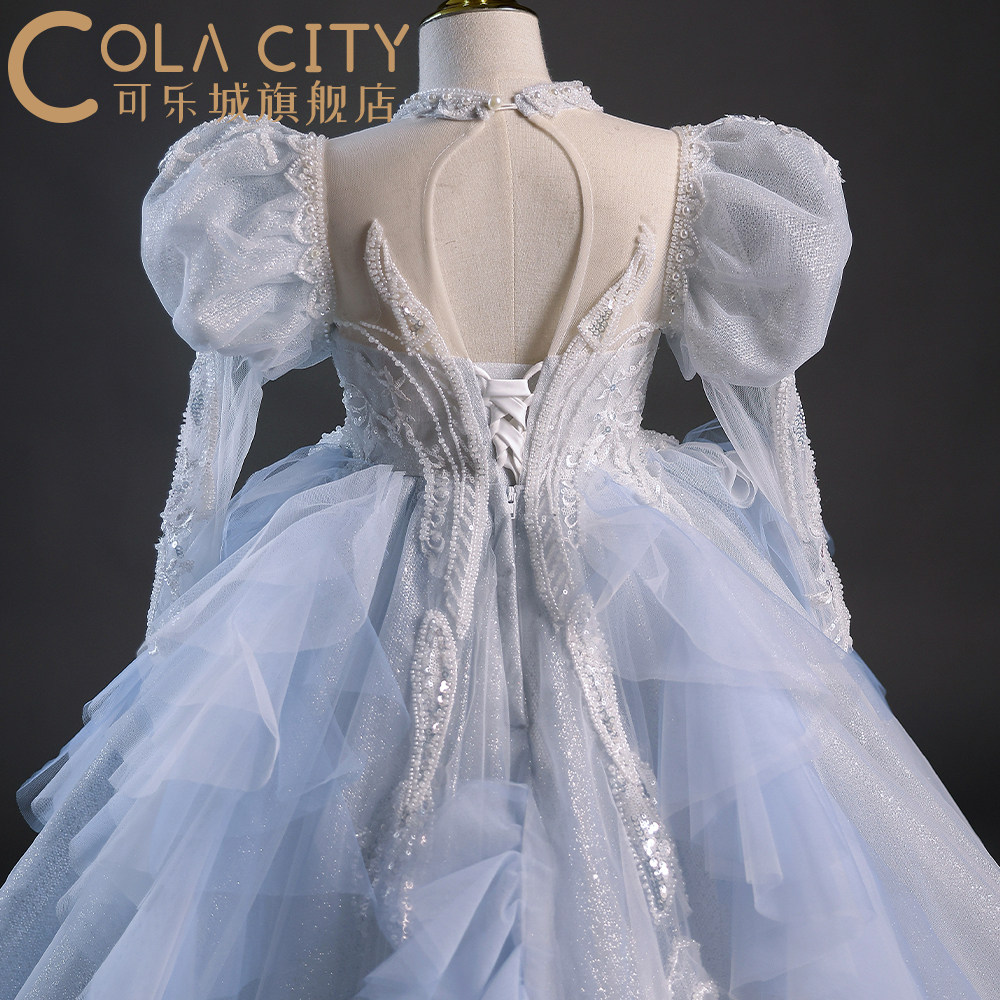 女童礼服新款高端生日T台模特走秀艾莎公主婚纱裙钢琴主持演出服,淘宝优惠券,粉丝福利购,淘宝优惠卷