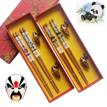 Wood Chopsticks Bamboo Chopsticks Gift Box Dress Chinese Wind Gifts Chopsticks Wedding Celebration Gifts for Old Foreign Chinese Characteristics for Foreigners