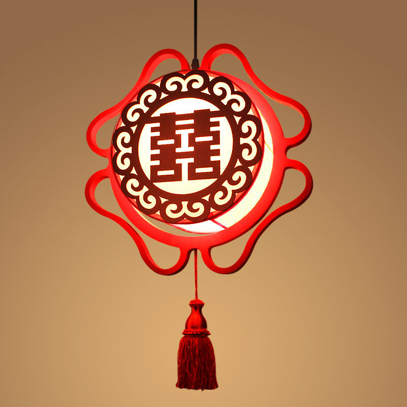 中式阳台吊灯过道走廊红灯笼灯双喜店铺仿羊皮古典创意中国风led,淘宝优惠券,粉丝福利购,淘宝优惠卷