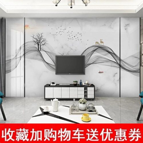 岩板电视背景墙现代微晶石轻奢大理石大板2026新款客厅影视墙瓷砖 - 图2
