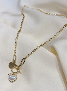 小众设计感爱心长款冷淡风毛衣链