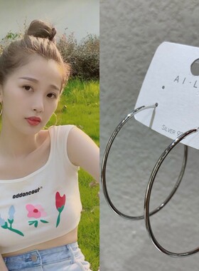 风吹半夏赵丽颖同款圆形耳环