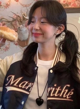 fever同款黑色爱心项链小众设计感时尚简约百搭高级配饰夏季新款