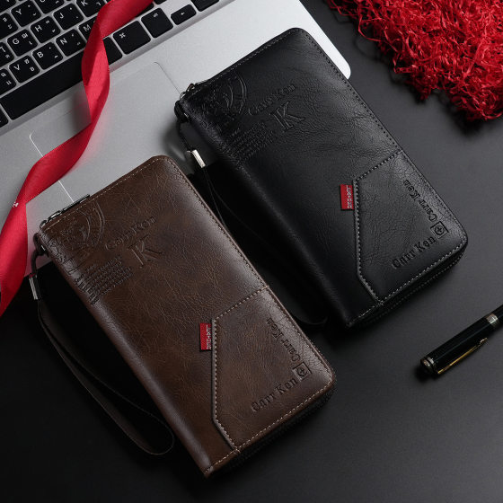Men's retro lettered large capacity wrist bag