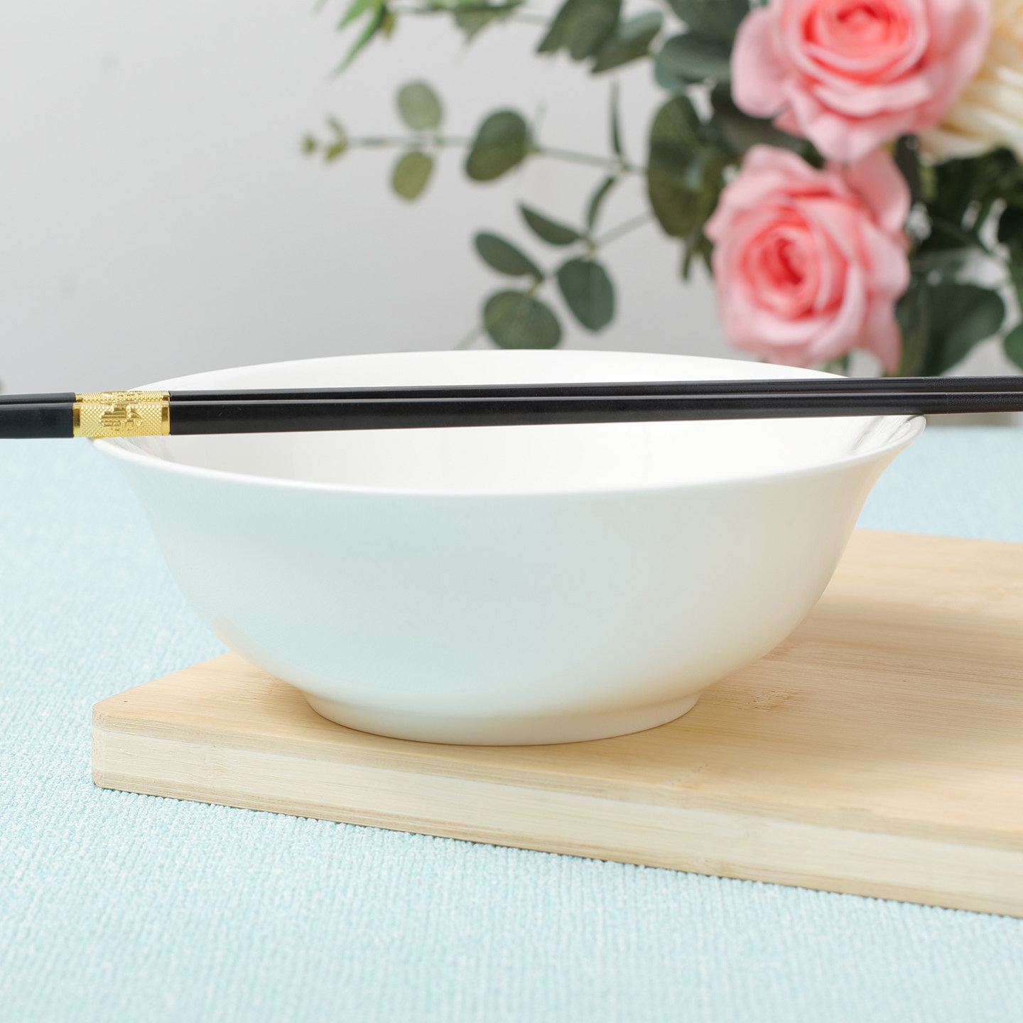 纯白5.5英寸斗碗面碗骨瓷餐具汤面碗家用大号吃饭碗简约微波炉碗