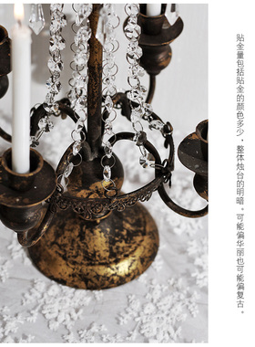 乡村复古做旧四头圣诞节摄影烛台