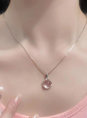 儿童樱花粉水晶项链饰品甜美时尚