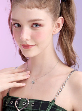 儿童库洛米丘比特之心项链锁骨链