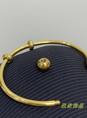 金色3mm不锈钢开口素圈手镯DIY