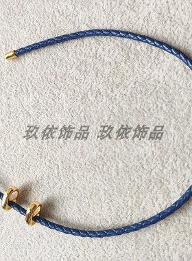 黄金转运珠皮绳手链男女情侣基础