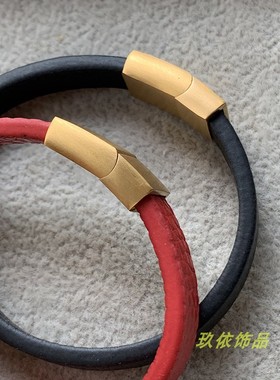 扁形手镯油边皮绳侧开磁力扣手绳