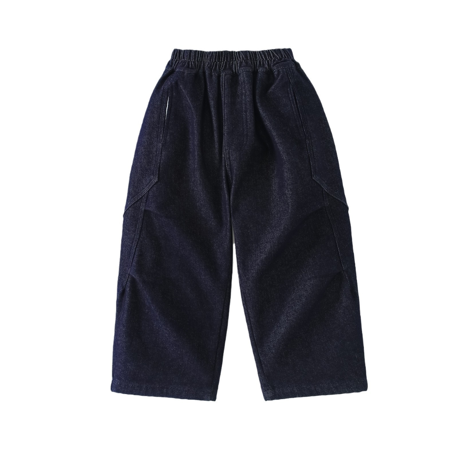 2025冬季新款童装儿童加厚保暖休闲长裤男中大童一体绒牛仔裤子潮 - 图3