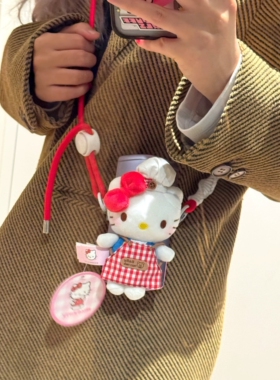 【正版】厨娘KT猫包包挂件hellokitty手机背夹可爱玩偶公仔礼物女