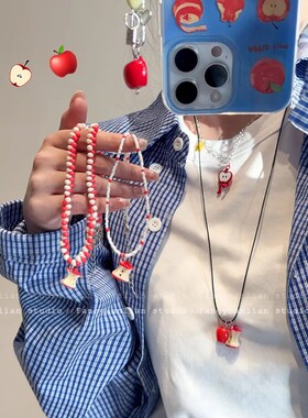 小众设计夏季小清新苹果串珠项链女ins高级感简约时尚百搭锁骨链