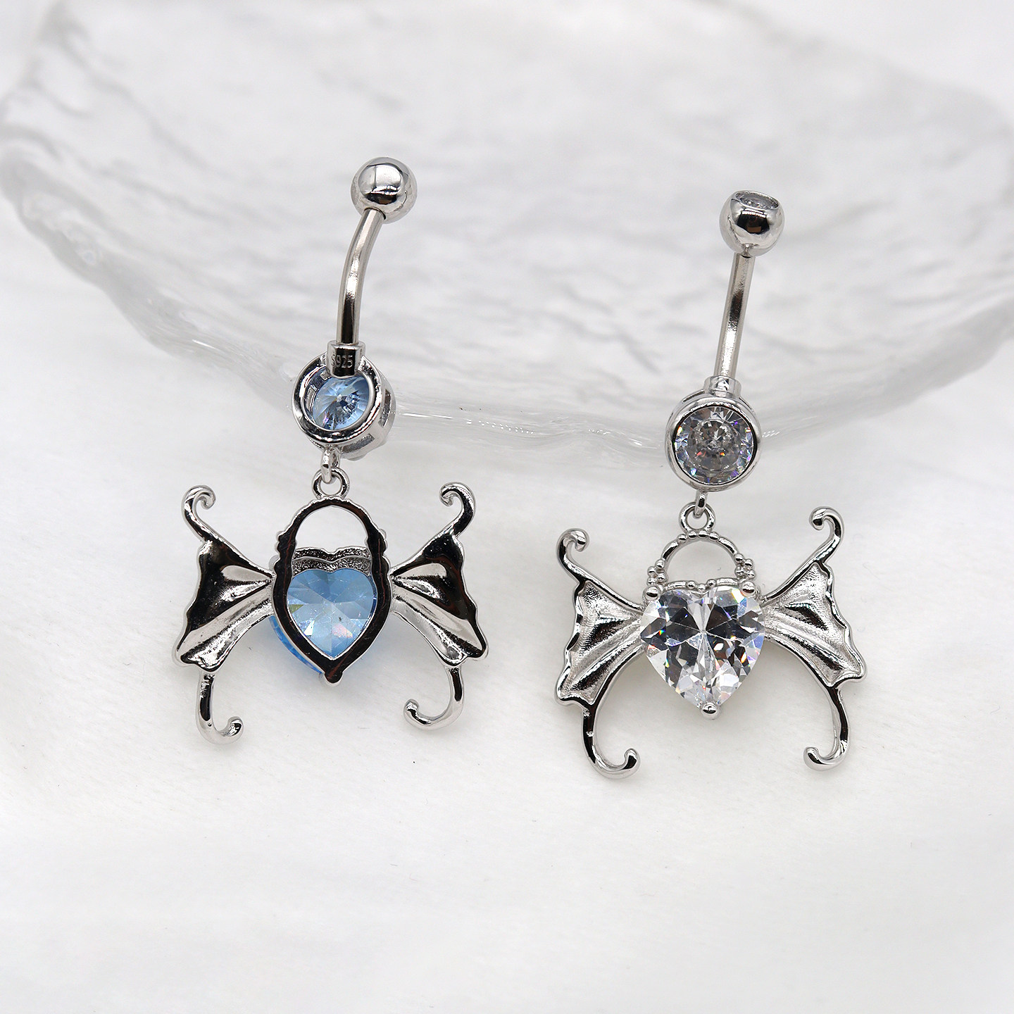 S925纯银蝙蝠肚脐钉女暗黑风个性酷辣欧美脐钉人体穿刺饰品防过敏,淘宝优惠券,粉丝福利购,淘宝优惠卷