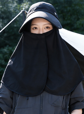 夏季女士凉感防晒护颈披肩帽子