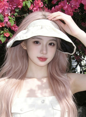 夏季女款空顶大檐防紫外线防晒帽