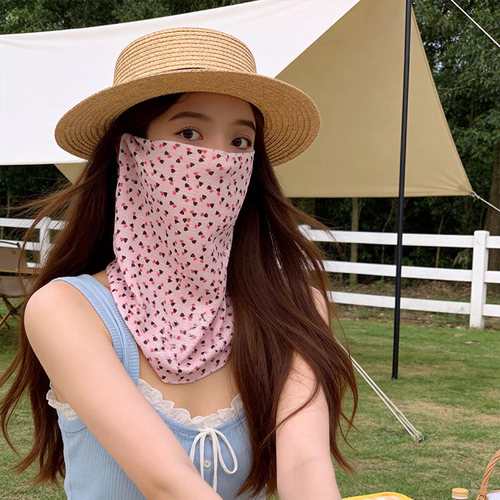 防晒面罩女夏季户外全脸遮阳防紫外线护颈一体透气冰丝面纱脸基尼 - 图2