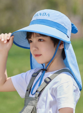 女童夏季大檐防晒披肩遮阳帽