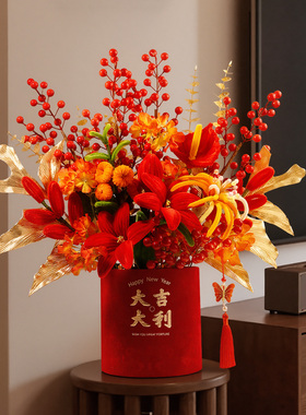 2026春节扭扭棒干花抱抱桶摆件