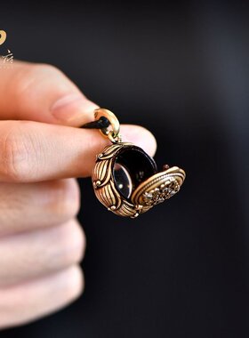 实拍纯铜莲花圆宝贝盒吊坠升级款中国风藏式民族风可打开情侣配饰