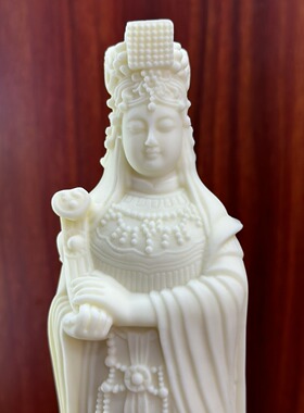 象牙果雕刻海神妈祖天上圣母办公室车摆博古架禅意摆件工艺品
