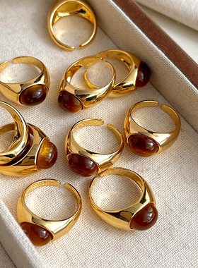 随视觉女树脂美拉德镀真金戒指