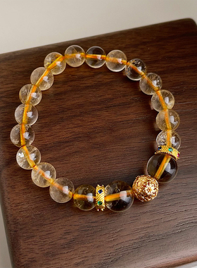 随视觉新中式高品质金发晶手链