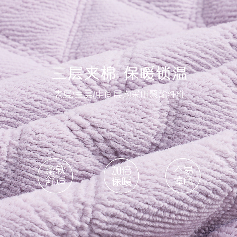 猫人冬季珊瑚绒女睡衣三层夹棉保暖加绒加厚法兰绒家居服套装,淘宝优惠券,粉丝福利购,淘宝优惠卷