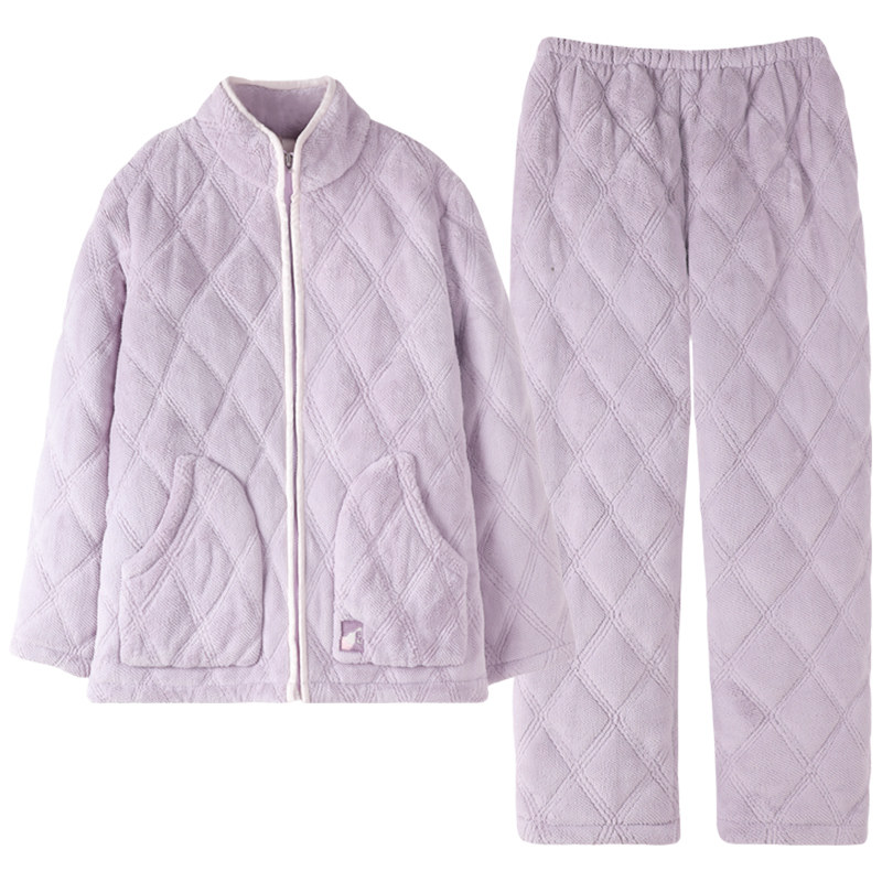 猫人冬季珊瑚绒女睡衣三层夹棉保暖加绒加厚法兰绒家居服套装,淘宝优惠券,粉丝福利购,淘宝优惠卷