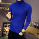 Men's solid color turtleneck plus velvet thickened sweater