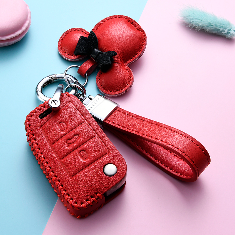 专用大众高尔夫7钥匙套女2021款嘉旅7.5高尔夫6高档真皮汽车扣包 - 图2