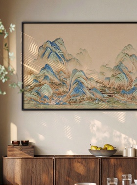 墨竹图新中式餐边斗柜挂画宋代美学茶室书房背景墙装饰画客厅壁画