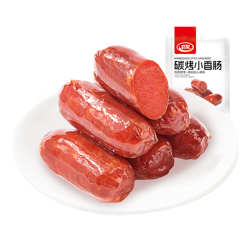满减【卫龙旗舰店】炭烤80g干小香肠 卫龙食品猪肉类