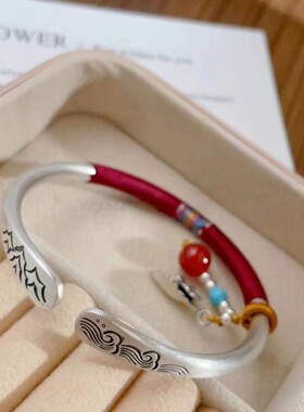 38女神节山盟海誓民族风实心手镯送女朋友闺蜜老婆情人节生日礼物