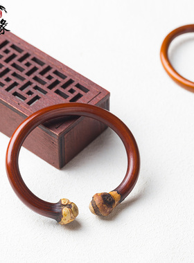 西藏野生鸡血藤手镯天然情侣简约
