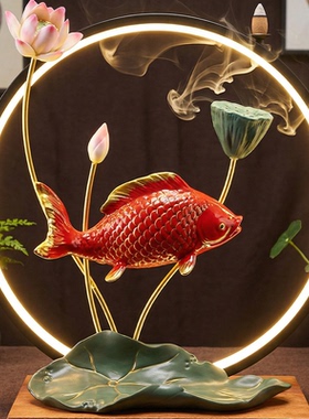 创意摆件年年有鱼创意陶瓷鱼办公室客厅酒柜家居锦鲤装饰乔迁开业