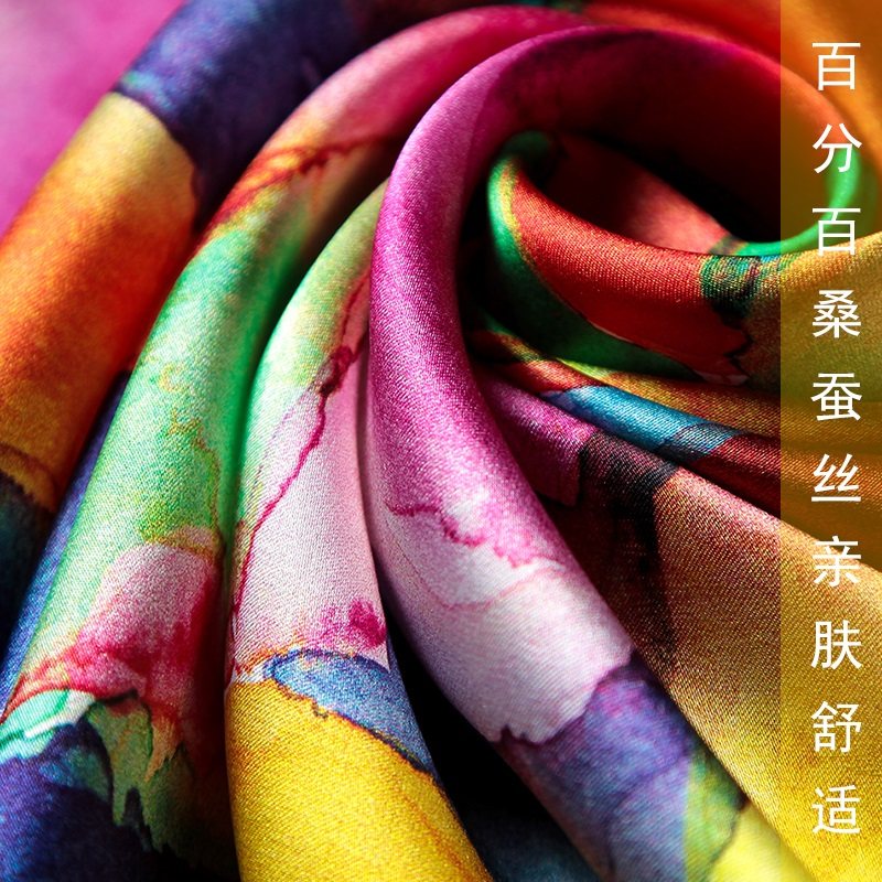 2023新款110cm 100%桑蚕丝薄大披肩 甄之桑围巾/丝巾/披肩