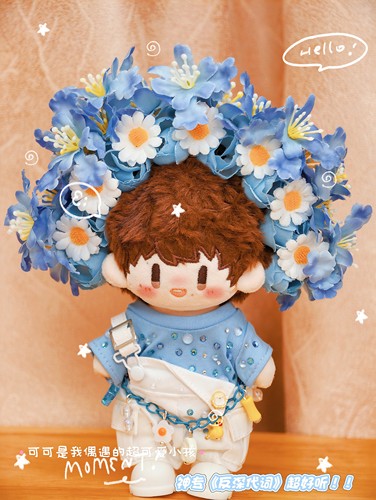 原创拉布布Labubu公仔手工簪花头饰17厘米拉布布娃衣头饰一二三代 - 图2