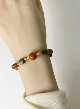 中式国风手链天然奇楠沉香随形南红玛瑙手串女转运珠原创定制礼物