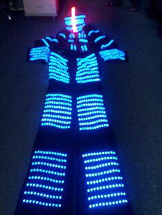 都荟（服饰）LED 踩高跷发光服LED服装LED发光服酒吧服装激光手套 - 图1