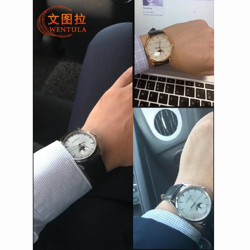 适用原厂牛皮表带积家弧形表带真皮表带Q1368420小丑超薄大师 - 图1