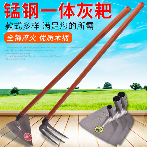 全钢雪耙宽口锄头三角耙子沙耙尖耙平耙锄头农具建筑工地沙灰泥浆 - 图3