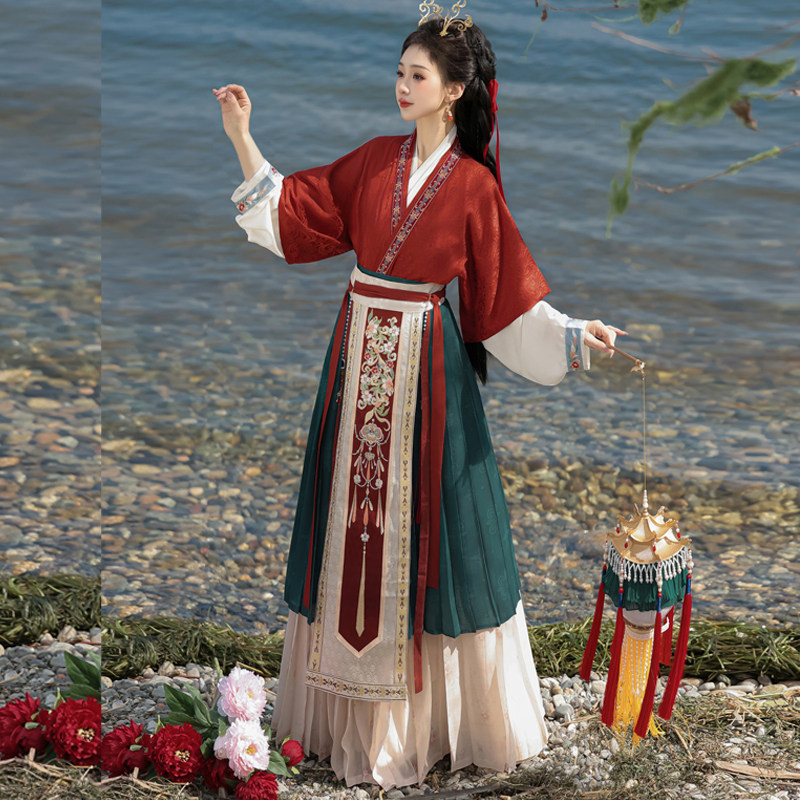 【春晓】茗月萱原创宋制汉服女对穿交半袖日常合围裙夏款齐腰褶裙,淘宝优惠券,粉丝福利购,淘宝优惠卷