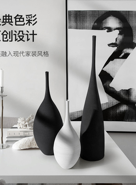 忠歌艺术手工拉丝客厅陶瓷花瓶