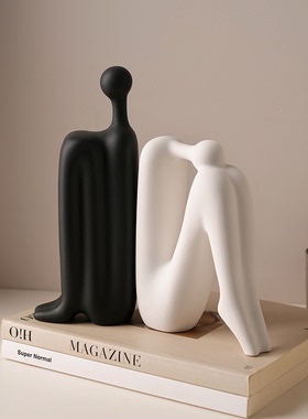 现代简约高档抽象人物摆件书档