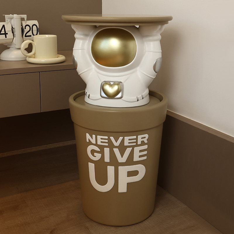 轻奢风宇航员落地摆件客厅茶几大型收纳桶高档沙发旁床头柜装饰品,淘宝优惠券,粉丝福利购,淘宝优惠卷