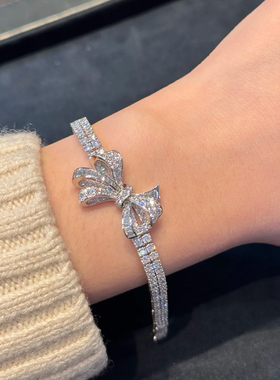bvminc GF蝴蝶结双层满钻手链 纯银材质