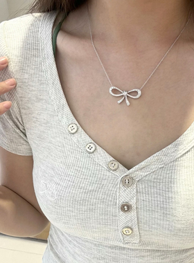 bvminc GF新款蝴蝶结满钻项链 小众不撞款