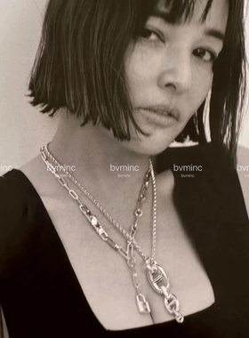 bvminc日杂同款 养马人凯莉锁头纯银毛衣链 项链